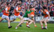 29 June 2019; Lee Keegan of Mayo runs through the Armagh defence during the GAA Football All-Ireland Senior Championship Round 3 match between Mayo and Armagh at Elverys MacHale Park in Castlebar, Mayo. Photo by Brendan Moran/Sportsfile