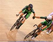 29 June 2019; Fintan Ryan, left, and Mark Downey of Ireland compete in the Men’s Track Cycling Madison race at Minsk Arena Velodrome on Day 9 of the Minsk 2019 2nd European Games in Minsk, Belarus. Photo by Seb Daly/Sportsfile