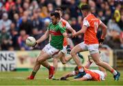 29 June 2019; Kevin McLoughlin of Mayo shoots to score his side's second goal during the GAA Football All-Ireland Senior Championship Round 3 match between Mayo and Armagh at Elverys MacHale Park in Castlebar, Mayo. Photo by Ben McShane/Sportsfile