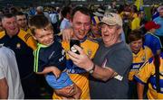 29 June 2019; David Tubridy of Clare celebrates with supporters following the GAA Football All-Ireland Senior Championship Round 3 match between Westmeath and Clare at TEG Cusack Park in Mullingar, Westmeath. Photo by Sam Barnes/Sportsfile