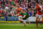 29 June 2019; Colm Boyle of Mayo in action against Jarlath Óg Burns of Armagh during the GAA Football All-Ireland Senior Championship Round 3 match between Mayo and Armagh at Elverys MacHale Park in Castlebar, Mayo. Photo by Brendan Moran/Sportsfile