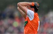 29 June 2019; Rory Grugan of Armagh reacts after missing a goal chance during the GAA Football All-Ireland Senior Championship Round 3 match between Mayo and Armagh at Elverys MacHale Park in Castlebar, Mayo. Photo by Brendan Moran/Sportsfile