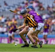 30 June 2019; Billy Drennan of Kilkenny in action against Dylan Whelan of Wexford  during the Leinster GAA Hurling Minor Championship Final match between Kilkenny and Wexford at Croke Park in Dublin. Photo by Ray McManus/Sportsfile