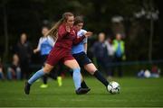 30 June 2019; Laura Higgins of Galway in action against Roisin White of MGL North during the Fota Island FAI Gaynor Tournament U15 Finals at UL Sports in the University of Limerick. Photo by Eóin Noonan/Sportsfile