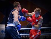 30 June 2019; Kurt Walker of Ireland, right, in action against Mykola Butsenko of Ukraine during their Men’s Bantamweight final bout at Uruchie Sports Palace on Day 10 of the Minsk 2019 2nd European Games in Minsk, Belarus. Photo by Seb Daly/Sportsfile
