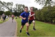 30 June 2019; parkrun Ireland in partnership with Vhi, expanded their range of junior events to 21 with the introduction of the Malahide Castle junior parkrun on Sunday morning. Junior parkruns are 2km long and cater for 4 to 14-year olds, free of charge providing a fun and safe environment for children to enjoy exercise. To register for a parkrun near you visit www.parkrun.ie. Pictured are runners Will Verrecchia and Gavin Costello during the Malahide Castle Junior parkrun at Malahide Castle in Malahide, Dublin. Photo by Sam Barnes/Sportsfile