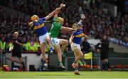 30 June 2019; Dan Morrissey of Limerick in action against Séamus Callanan and Jason Forde of Tipperary during the Munster GAA Hurling Senior Championship Final match between Limerick and Tipperary at LIT Gaelic Grounds in Limerick. Photo by Brendan Moran/Sportsfile