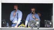 29 June 2019; Sky Sports GAA commentators Dick Clerkin, left, and Dave McIntyre during the GAA Football All-Ireland Senior Championship Round 3 match between Kildare and Tyrone at St Conleth's Park in Newbridge, Co. Kildare. Photo by Ramsey Cardy/Sportsfile