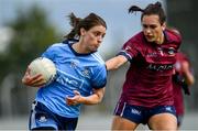 30 June 2019; Oonagh Whyte of Dublin in action against Karen McDermott of Westmeath during the Ladies Football Leinster Senior Championship Final match between Dublin and Westmeath at Netwatch Cullen Park in Carlow. Photo by Sam Barnes/Sportsfile