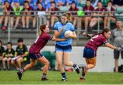 30 June 2019; Jennifer Dunne of Dublin in action against Sarah Dolan of Westmeath during the Ladies Football Leinster Senior Championship Final match between Dublin and Westmeath at Netwatch Cullen Park in Carlow. Photo by Sam Barnes/Sportsfile