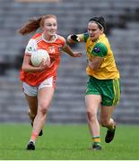 30 June 2019; Blaithin Mackin of Armagh in action against Geraldine McLaughlin of Donegal during the Ladies Football Ulster Senior Championship Final match between Armagh and Donegal at St Tiernach's Park in Clones, Monaghan. Photo by Ben McShane/Sportsfile