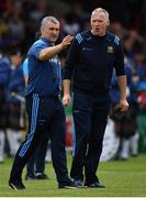30 June 2019; Tipperary manager Liam Sheedy, left, and coach Eamon O'Shea prior to the Munster GAA Hurling Senior Championship Final match between Limerick and Tipperary at LIT Gaelic Grounds in Limerick. Photo by Brendan Moran/Sportsfile