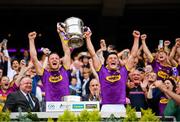 30 June 2019; Matthew O'Hanlon and Lee Chin of Wexford lift the cup after the Leinster GAA Hurling Senior Championship Final match between Kilkenny and Wexford at Croke Park in Dublin. Photo by Ramsey Cardy/Sportsfile