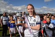30 June 2019; Ciara Trant of Dublin with the cup following the Ladies Football Leinster Senior Championship Final match between Dublin and Westmeath at Netwatch Cullen Park in Carlow. Photo by Sam Barnes/Sportsfile
