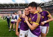 30 June 2019; Lee Chin, left, and Paul Morris of Wexford celebrate following the Leinster GAA Hurling Senior Championship Final match between Kilkenny and Wexford at Croke Park in Dublin. Photo by Ramsey Cardy/Sportsfile