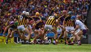 30 June 2019; Matthew O'Hanlon of Wexford, extreme left, appears to win possession as players from both Wexford and Kilkenny try and win possession, in the Wexford square, in the dying momeents of the Leinster GAA Hurling Senior Championship Final match between Kilkenny and Wexford at Croke Park in Dublin. Photo by Ray McManus/Sportsfile
