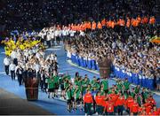 30 June 2019; Team Ireland athletes during the Closing Ceremony in the Dinamo Stadium in Minsk, Belarus. Photo by Seb Daly/Sportsfile