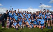 30 June 2019; Dublin players celebrate with the cup following the Ladies Football Leinster Senior Championship Final match between Dublin and Westmeath at Netwatch Cullen Park in Carlow. Photo by Sam Barnes/Sportsfile