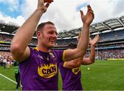 30 June 2019; Wexford's Matthew O'Hanlon celebrates after the Leinster GAA Hurling Senior Championship Final match between Kilkenny and Wexford at Croke Park in Dublin. Photo by Ray McManus/Sportsfile
