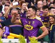 30 June 2019; Joint Wexford Captain Lee Chin before lifting the Bob O'Keefe Cup after the Leinster GAA Hurling Senior Championship Final match between Kilkenny and Wexford at Croke Park in Dublin. Photo by Ray McManus/Sportsfile