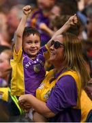 30 June 2019; Wexford supporters celebrate a second half goal during the Leinster GAA Hurling Senior Championship Final match between Kilkenny and Wexford at Croke Park in Dublin. Photo by Ramsey Cardy/Sportsfile
