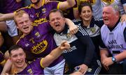 30 June 2019; Wexford manager Davy Fitzgerald celebrates with his team following the Leinster GAA Hurling Senior Championship Final match between Kilkenny and Wexford at Croke Park in Dublin. Photo by Ramsey Cardy/Sportsfile
