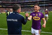 30 June 2019; Wexford manager Davy Fitzgerald shakes hands with Séamus Casey of Wexford following the Leinster GAA Hurling Senior Championship Final match between Kilkenny and Wexford at Croke Park in Dublin. Photo by Ramsey Cardy/Sportsfile