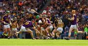 30 June 2019; Diarmuid O'Keeffe, 9,  of Wexford appears to win possession ahead of players from both sides during the Leinster GAA Hurling Senior Championship Final match between Kilkenny and Wexford at Croke Park in Dublin. Photo by Ray McManus/Sportsfile