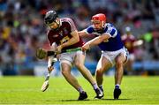 30 June 2019; Cormac Boyle of Westmeath in action against Jack Kelly of Laois  during the Joe McDonagh Cup Final match between Laois and Westmeath at Croke Park in Dublin. Photo by Ray McManus/Sportsfile
