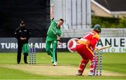 1 July 2019; Boyd Rankin of Ireland bowling to Brendan Taylor of Zimbabwe during the Men’s Cricket 1st One Day International match between  Ireland and Zimbabwe at Bready Cricket Club, in Magheramason, Tyrone. Photo by Oliver McVeigh/Sportsfile