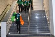 1 July 2019; Gold medal winner Kurt Walker on his return home from the Minsk 2019 European Games at Dublin Airport in Dublin. Photo by Eóin Noonan/Sportsfile