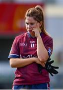 30 June 2019; Sarah Dolan of Westmeath dejected following the Ladies Football Leinster Senior Championship Final match between Dublin and Westmeath at Netwatch Cullen Park in Carlow. Photo by Sam Barnes/Sportsfile