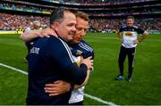 30 June 2019; Wexford manager Davy Fitzgerald, left, and selector JJ Doyle following the Leinster GAA Hurling Senior Championship Final match between Kilkenny and Wexford at Croke Park in Dublin. Photo by Ramsey Cardy/Sportsfile