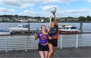 1 July 2019; Gráinne Heffernan, left, from Ferrybank GAA, Co Waterford, wearing the jersey of Father Murphy's, London, and Doireann Flynn of Passage GAA, wearing the jersey of Éire Óg, San Francisco, during the Renault GAA World Games 2019 O’Neills Official Jersey Release in Waterford City today. The Tournament takes place in WIT from July 29th to August 1st with the finals taking place in Croke Park Friday August 2nd. Photo by Piaras Ó Mídheach/Sportsfile