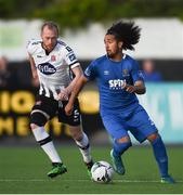 1 July 2019; Bastien Héry of Waterford in action against Chris Shields of Dundalk during the SSE Airtricity League Premier Division match between Dundalk and Waterford at Oriel Park in Dundalk, Louth. Photo by Ben McShane/Sportsfile