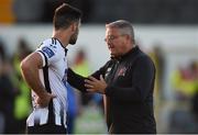 1 July 2019; Patrick Hoban of Dundalk in conversation with Dundalk first team coach John Gill following the SSE Airtricity League Premier Division match between Dundalk and Waterford at Oriel Park in Dundalk, Louth. Photo by Ben McShane/Sportsfile