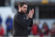 1 July 2019; Dundalk assistant head coach Ruaidhri Higgins applauds the supporters following the SSE Airtricity League Premier Division match between Dundalk and Waterford at Oriel Park in Dundalk, Louth. Photo by Ben McShane/Sportsfile
