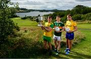 2 July 2019; In attendance during the GAA Football All Ireland Senior Championship Series National Launch are, from left, Hugh McFadden of Donegal, Jason Foley of Kerry and Enda Smith of Roscommon with The Sam Maguire Cup at Concra Wood Golf & Country Club in Castleblayney, Co. Monaghan. Photo by Sam Barnes/Sportsfile