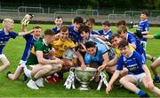 2 July 2019; A group of boys from the host club 'photo bomb' a picture of Jason Foley of Kerry, Enda Smith of Roscommon, David Byrne of Dublin, and Hugh McFadden of Donegal, as they are photographed at the GAA Football All Ireland Senior Championship Series National Launch at Scotstown GAA Club, St Mary's Park, Scotstown, Co. Monaghan. Photo by Ray McManus/Sportsfile