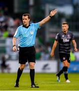 28 June 2019; Referee Robert Harvey during the SSE Airtricity League Premier Division match between Shamrock Rovers and Dundalk at Tallaght Stadium in Dublin. Photo by Eóin Noonan/Sportsfile