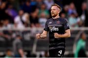 28 June 2019; Seán Hoare of Dundalk celerbrates at the final whistle of the SSE Airtricity League Premier Division match between Shamrock Rovers and Dundalk at Tallaght Stadium in Dublin. Photo by Ben McShane/Sportsfile