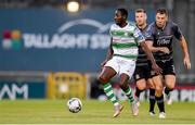 28 June 2019; Daniel Carr of Shamrock Rovers in action against Brian Gartland of Dundalk during the SSE Airtricity League Premier Division match between Shamrock Rovers and Dundalk at Tallaght Stadium in Dublin. Photo by Ben McShane/Sportsfile