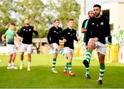 28 June 2019; Roberto Lopes of Shamrock Rovers leads the warm-up prior to the SSE Airtricity League Premier Division match between Shamrock Rovers and Dundalk at Tallaght Stadium in Dublin. Photo by Ben McShane/Sportsfile