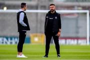 28 June 2019; Shamrock Rovers sporting director Stephen McPhail, right, and Aaron McEneff of Shamrock Rovers prior to the SSE Airtricity League Premier Division match between Shamrock Rovers and Dundalk at Tallaght Stadium in Dublin. Photo by Ben McShane/Sportsfile