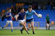 2 June 2019; Brian O'Leary of Dublin in action against Dario Ciglianio of Longford during the EirGrid Leinster GAA Football Under 20 Championship Quarter-Final match between Longford and Dublin at Glennon Brothers Pearse Park in Longford. Photo by Eóin Noonan/Sportsfile