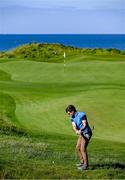 3 July 2019; Clare hurler Shane O'Donnell chips on to the 6th green during the Pro-Am round ahead of the Dubai Duty Free Irish Open at Lahinch Golf Club in Lahinch, Co. Clare. Photo by Ramsey Cardy/Sportsfile