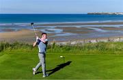 3 July 2019; Galway hurler Joe Canning plays his 7th tee shot during the Pro-Am round ahead of the Dubai Duty Free Irish Open at Lahinch Golf Club in Lahinch, Co. Clare. Photo by Ramsey Cardy/Sportsfile