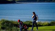 3 July 2019; Padraig Harrington of Ireland applies sun cream during the Pro-Am round ahead of the Dubai Duty Free Irish Open at Lahinch Golf Club in Lahinch, Co. Clare. Photo by Ramsey Cardy/Sportsfile