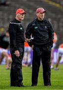 29 June 2019; Armagh manager Kieran McGeeney, right, and selector Jim McCorry prior to the GAA Football All-Ireland Senior Championship Round 3 match between Mayo and Armagh at Elverys MacHale Park in Castlebar, Mayo. Photo by Brendan Moran/Sportsfile