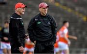 29 June 2019; Armagh manager Kieran McGeeney, right, and selector Jim McCorry prior to the GAA Football All-Ireland Senior Championship Round 3 match between Mayo and Armagh at Elverys MacHale Park in Castlebar, Mayo. Photo by Brendan Moran/Sportsfile